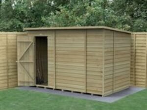10' x 6' Forest 4Life 25yr Guarantee Overlap Pressure Treated Windowless Pent Wooden Shed (3.11m x 2.05m)