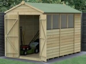 10' x 6' Forest Beckwood 25yr Guarantee Shiplap Pressure Treated Double Door Apex Wooden Shed (3.01m x 1.99m)