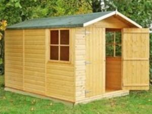 10' x 7' Shire Guernsey Double Door Wooden Garden Shed (3.35m x 2.2m)