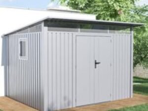 10' x 8' Lotus Minos White Aluminium Metal Shed (2.96m x 2.54m)