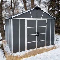 11′ x 9′ Palram Canopia Yukon Dark Grey Skylight Plastic Shed (3.32m x 2.71m)