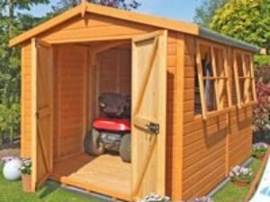 14' x 8' Shire Bison Heavy Duty Double Door Wooden Workshop (4.31m x 2.56m)