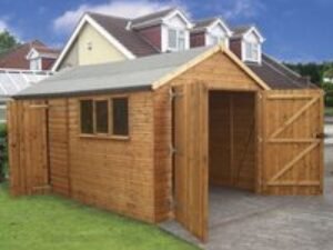 16' x 12' Traditional Deluxe Shiplap Wooden Garage / Workshop Shed (4.88m x 3.66m)