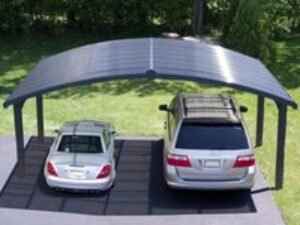 16' x 19' Palram Canopia Arizona Wave Grey Metal Double Carport (4.95m x 5.78m)