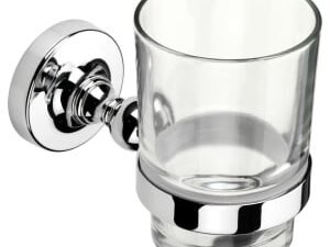 Croydex Worcester Flexi-Fix™ Bathroom Tumbler & Holder - Chrome