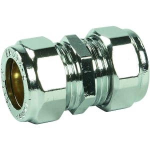 Primaflow Chrome Plated Compression Straight Coupling – 15mm