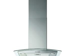 Wickes 60cm Curved Glass Designer Cooker Hood - Stainless Steel