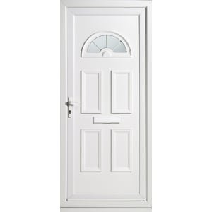 Euramax Carolina Right Hand Hung Pre-hung uPVC White Front Door Set – 2085 x 920mm
