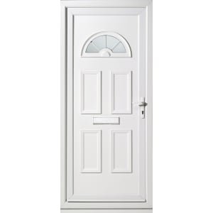 Euramax Carolina Left Hand Hung Pre-hung uPVC White Front Door Set – 2085 x 920mm