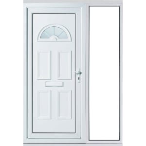 Euramax Carolina 1 Sidelight Left Hand Hung uPVC White Door Set – 2085 x 1520mm