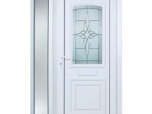 Euramax Medway 1 Sidelight Right Hand Hung Pre-hung uPVC White Door - 2085 x 1220mm