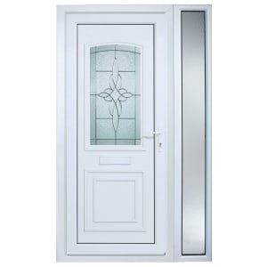 Euramax Medway 1 Sidelight Left Hand Hung Pre-hung uPVC White Door – 2085 x 1220mm