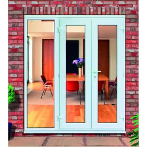 Euramax uPVC White 6ft with 1 Side Panel Double Glazed French Doors – 1790 x 2029mm