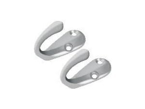 Wickes Satin Nickel One Prong Hook - Pack of 2