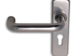 4FireDoors Roundbar Euro Profile Lock Lever Door Handle - Satin Aluminium 19mm