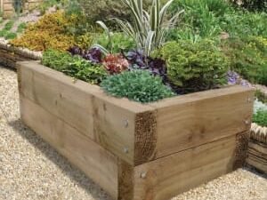 Forest Garden Sleepers Raised Bed - 400mm x 1.3m