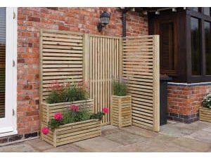 Rowlinson Vertical Timber Slat Screen - Pack of 2
