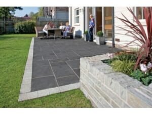 Marshalls Aluri Limestone Riven Charcoal Paving Slab Mixed Size - 11.25 m2 pack