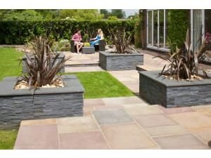 Marshalls Indian Sandstone Textured Brown Multi Paving Slab 845 x 560 x 15-25mm - Pack of 37