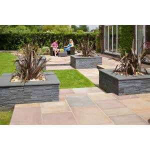 Marshalls Indian Sandstone Textured Brown Multi Paving Slab 845 x 560 x 15-25mm – Pack of 37