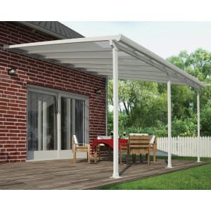 Palram Feria White Polycarbonate Patio Canopy – 4250 x 3870mm