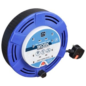 Masterplug 10A 4 Socket Blue Medium Cassette Reel – 8m