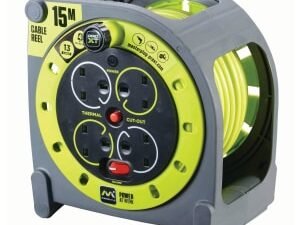 Masterplug 13A Pro-XT 4 Socket Cassette Reel High Visibility Cable - 15m