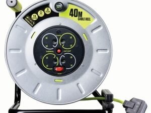 Masterplug 13A Pro-XT 4 Socket Metal Open Reel High Visibility Cable - 40m