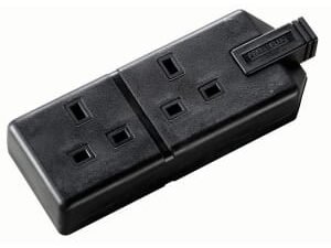 Masterplug 13A Twin Rewireable Trailing Socket - Black