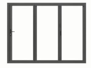 JCI Aluminium Left Opening Grey Bi-Fold Door - 2690mm