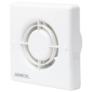 Manrose White Bathroom Extractor Fan with Humidistat – 100mm