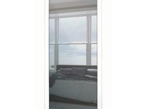 Spacepro 1 Panel Shaker White Frame Mirror Door - 914mm