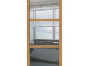 Spacepro 3 Panel Shaker Oak Frame Mirror Door - 914mm
