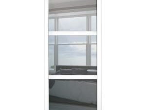 Spacepro 3 Panel Shaker White Frame Mirror Door - 914mm