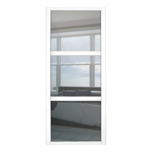 Spacepro 3 Panel Shaker White Frame Mirror Door - 914mm