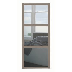 Spacepro 3 Panel Shaker Stone Grey Frame Mirror Door – 610mm
