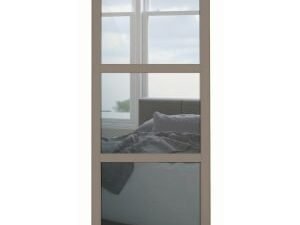 Spacepro 3 Panel Shaker Stone Grey Frame Mirror Door - 762mm