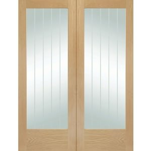 XL Joinery Suffolk Fully Glazed Internal Oak French Doors - 1981 x 1372mm