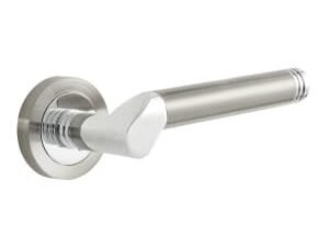Designer Levers Marcella Lever On Rose Door Handle - Dual Tone Zinc 1 Pair