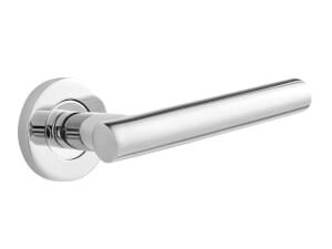 Designer Levers Oscar Lever On Rose Door Handle - Polished Stainless Steel 1 Pair