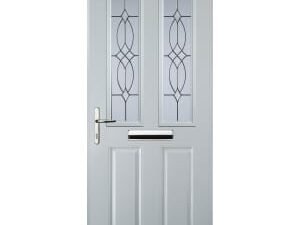 Euramax 2 Panel 2 Square Right Hand White Composite Door - 840 x 2100mm