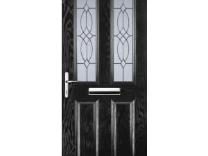 Euramax 2 Panel 2 Square Right Hand Black Composite Door - 920 x 2100mm
