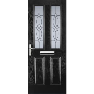 Euramax 2 Panel 2 Square Right Hand Black Composite Door – 920 x 2100mm