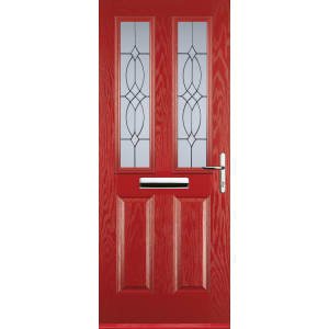 Euramax 2 Panel 2 Square Left Hand Red Composite Door – 920 x 2100mm