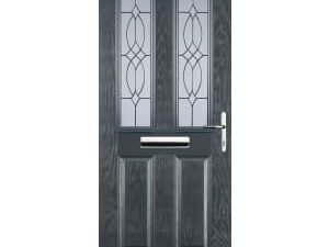 Euramax 2 Panel 2 Square Left Hand Grey Composite Door - 920 x 2100mm