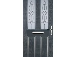 Euramax 2 Panel 2 Square Left Hand Grey Composite Door - 880 x 2100mm