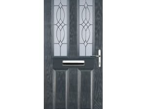 Euramax 2 Panel 2 Square Left Hand Grey Composite Door - 840 x 2100mm
