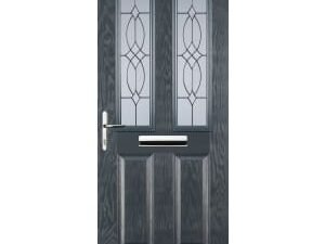 Euramax 2 Panel 2 Square Right Hand Grey Composite Door - 920 x 2100mm