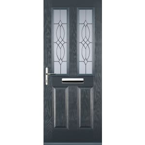 Euramax 2 Panel 2 Square Right Hand Grey Composite Door – 920 x 2100mm