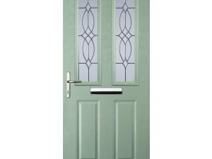 Euramax 2 Panel 2 Square Right Hand Chartwell Green Composite Door - 880 x 2100mm